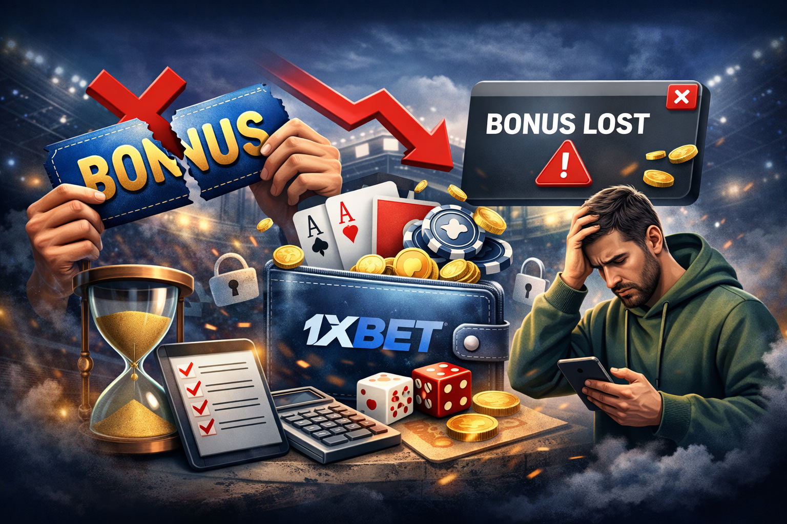 اشتباهاتی که باعث از دست رفتن بونوس وان ایکس بت میشوند